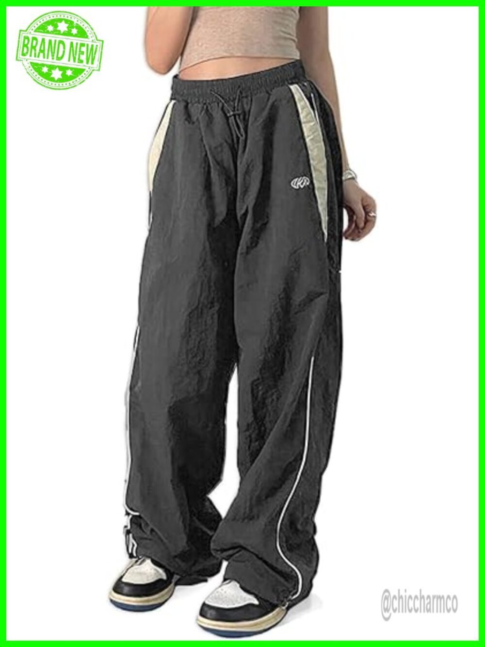 Y2K Baggy Pants Vintage Sweatpants Wide Leg Parachute Pants Hip Pop Cargo Pants